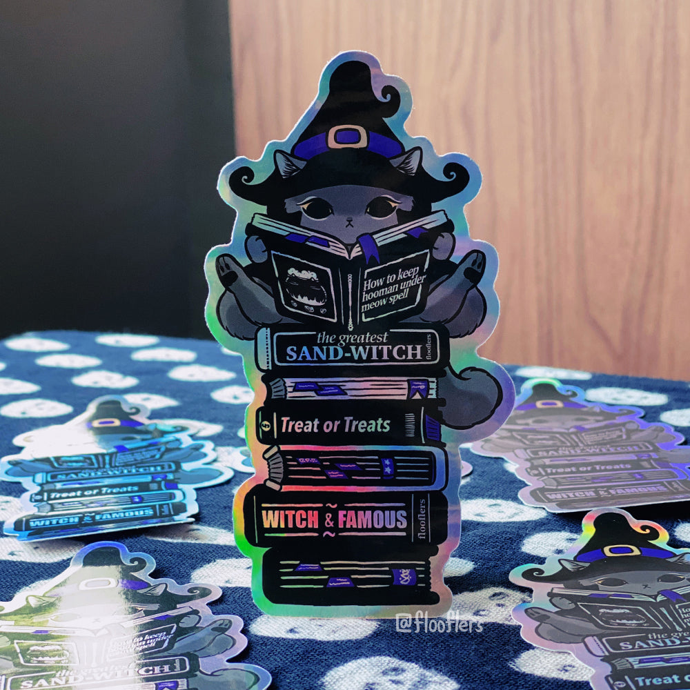 Witch & Books - Die-cut Sticker