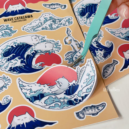 Catagawa Wave - Vinyl Sticker Sheet